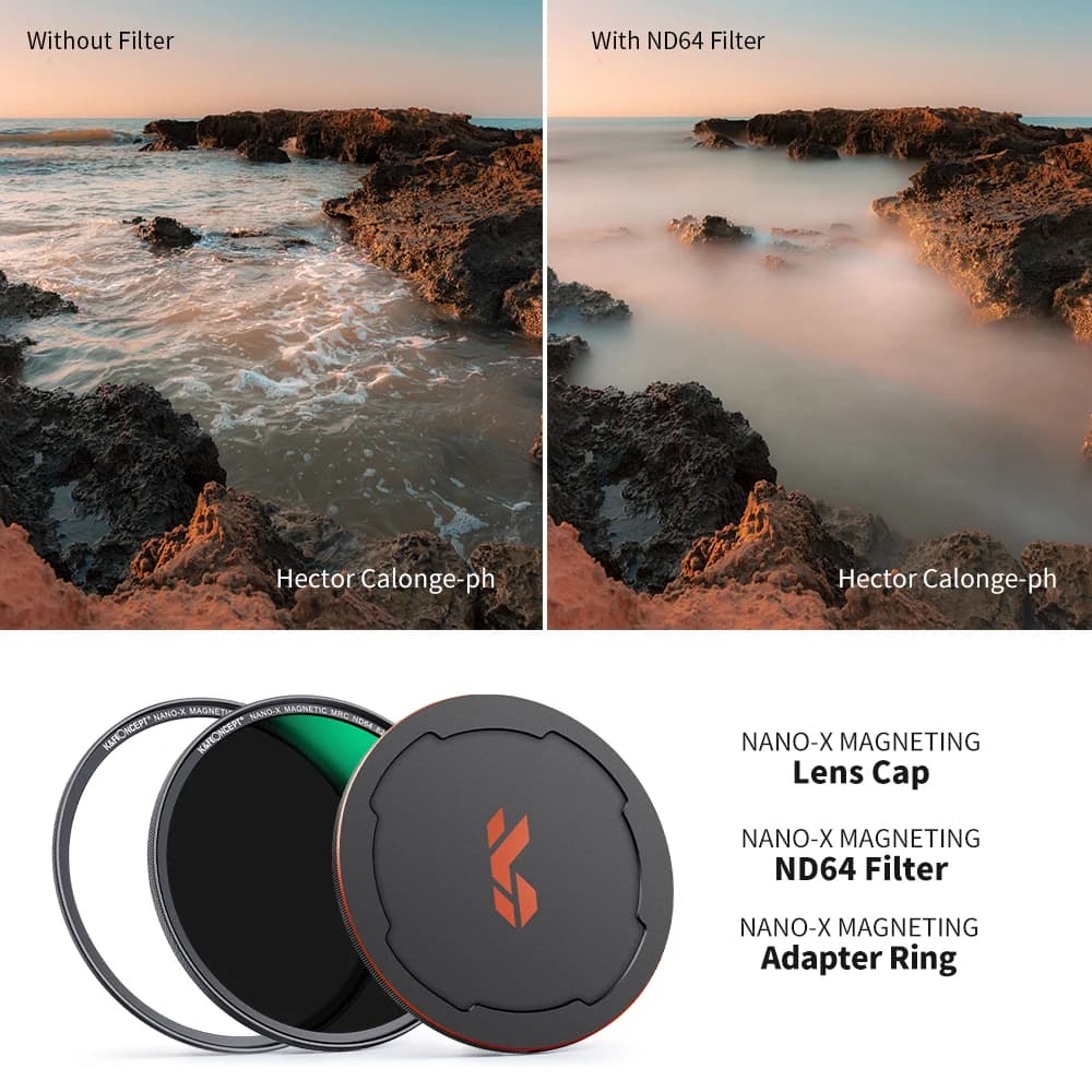 Filtre d'objectif d'appareil photo K&F CONCEPT magnétique HD ND64 Nano-x avec revêtements multicouch