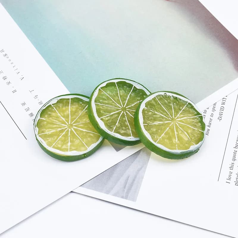 Tranches de citron en plastique, décorations de Festival pour la maison, Fruits artificiels, Scrapbo