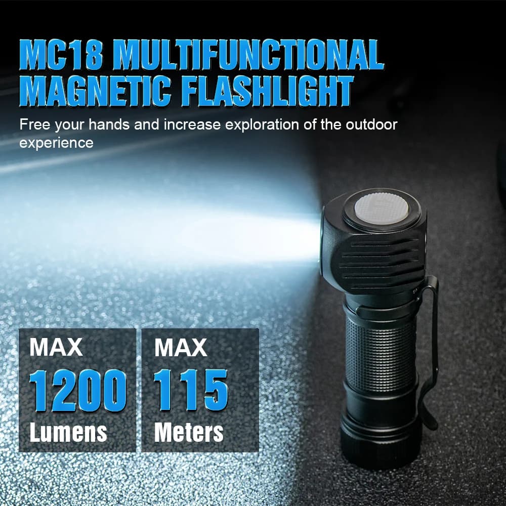 Trustfire Mc18 lampe frontale Led xp-lhi 18650 magnétique 2a Usb lampe frontale Rechargeable 1200lm 