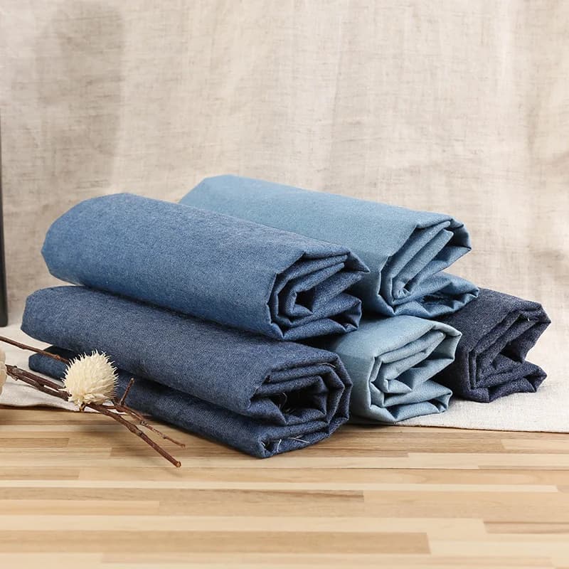Tissu Denim d'été en coton de couleur unie, pour accessoires de couture, vêtements, chemise, jupe, 4