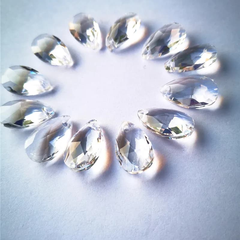 Top qualité 12 pièces/lot 22MM clair K9 cristal à facettes poire ornements de noël bricolage Suncatc