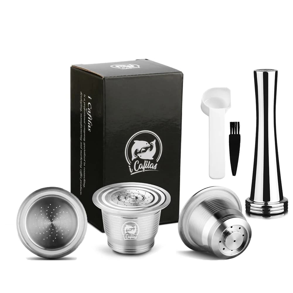 RECAFIMIL Capsule de café réutilisable en acier inoxydable dosettes de café rechargeables en métal p