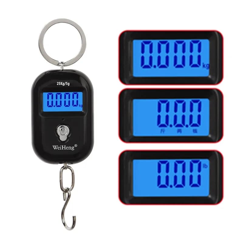 Mini Balance numérique de pêche électronique 25Kg 5g, Balance de poche pour bagages avec crochet sus