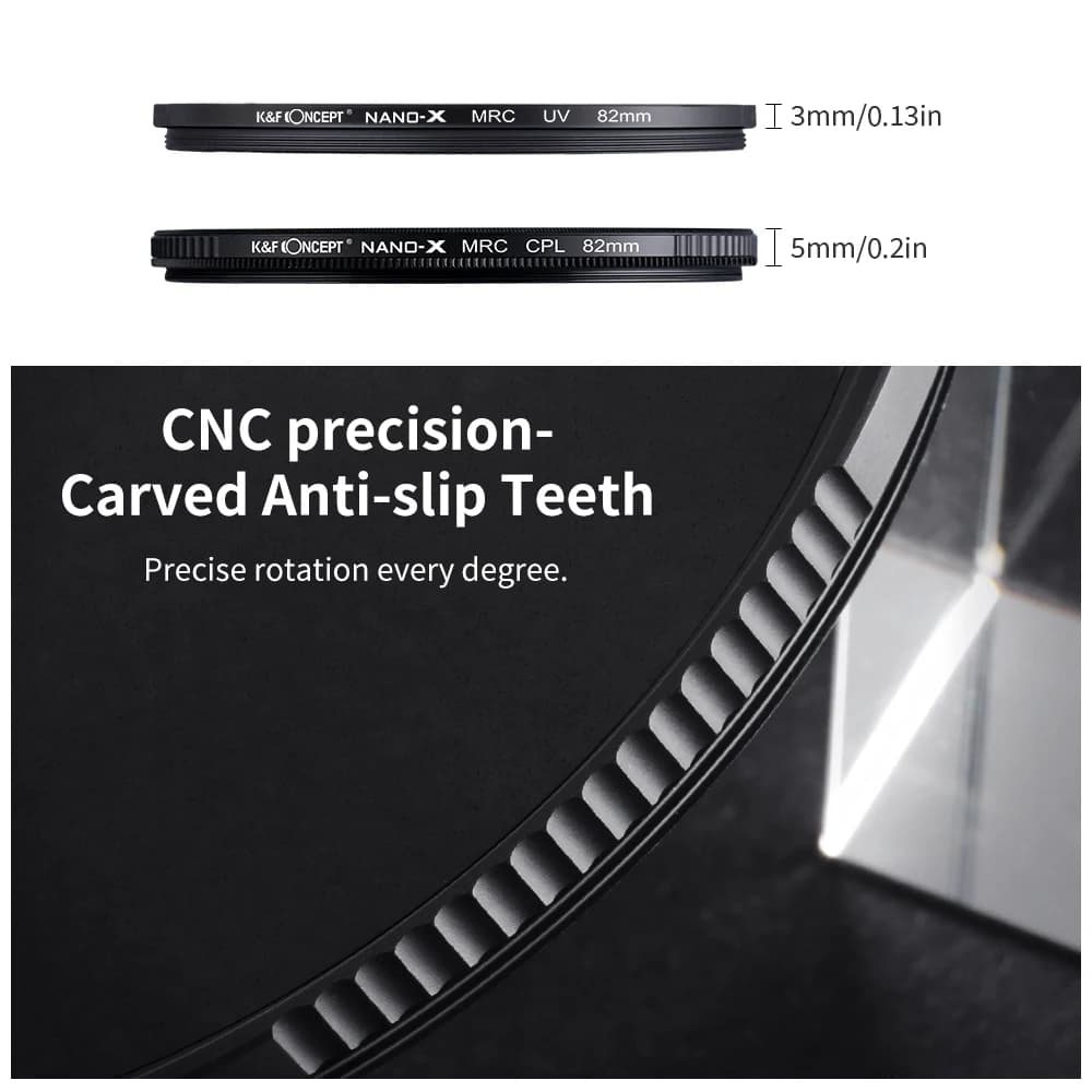 Kits de filtres pour appareil photo K&F CONCEPT MC UV CPL avec capuchon d'objectif, polarisant circu