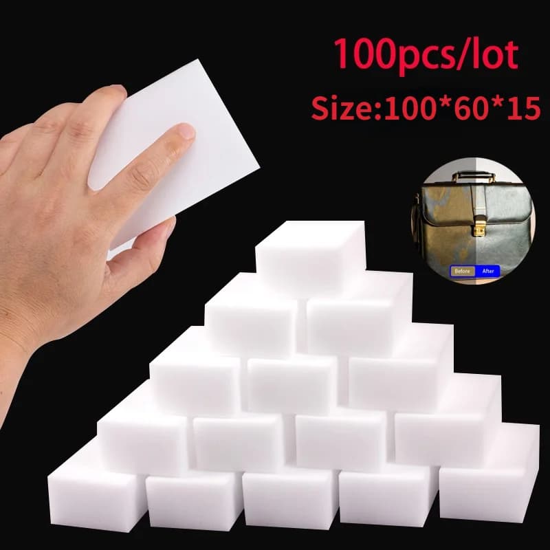 100 pièces/lot éponge mélamine éponge magique gomme pour cuisine bureau salle de bains mélamine nett