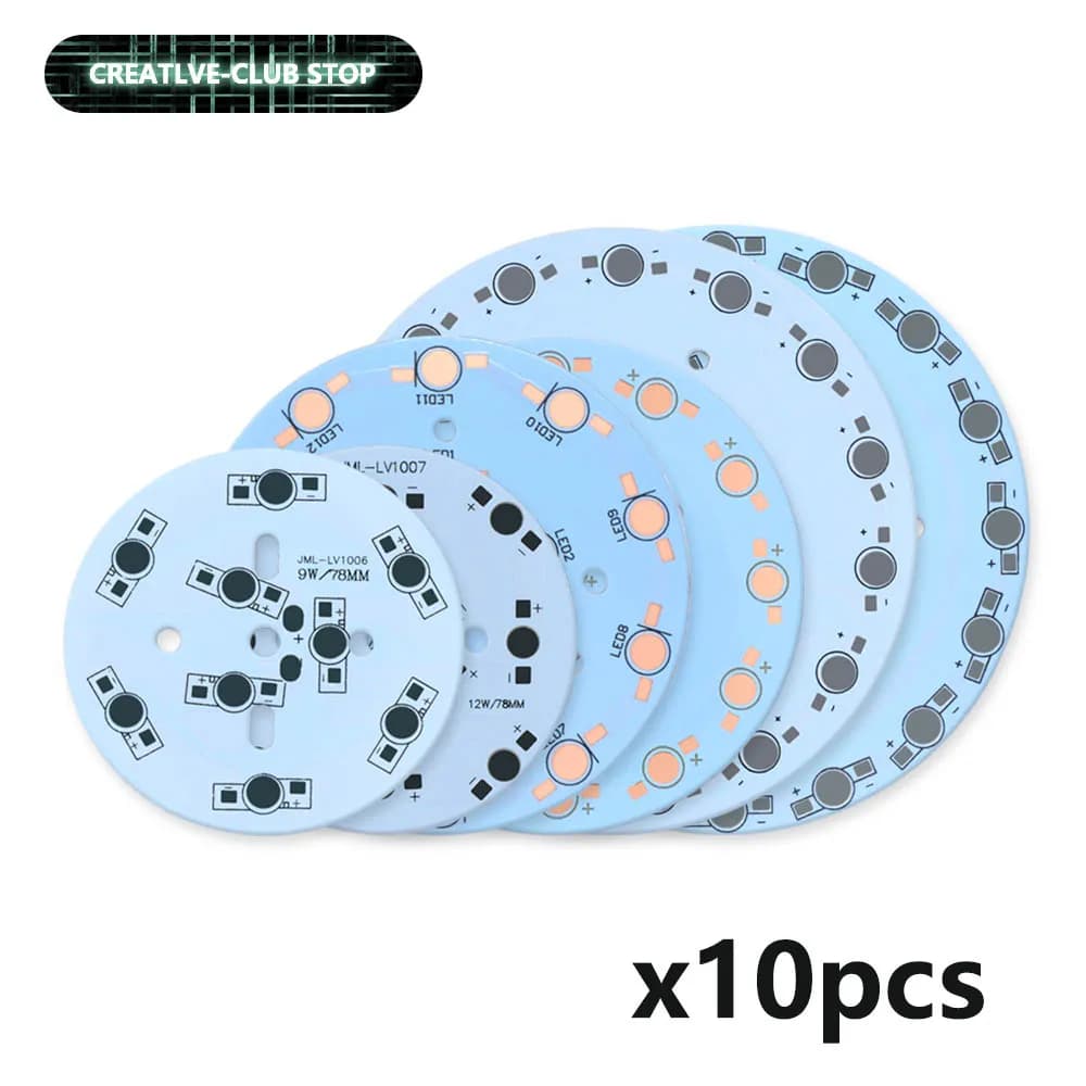 10 pièces LED PCB plaque de Base ronde en aluminium haute puissance dissipateur de chaleur 1W 3W 5W 