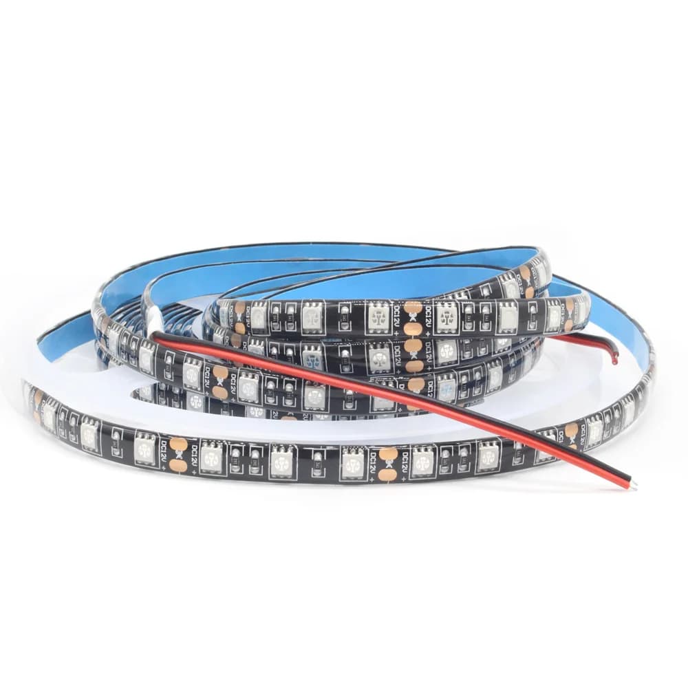 Bande LED UV PCB noire 12V SMD5050, bande lumineuse LED étanche 1M 2M 3M 4M 5M 395-405nm, bande LED 