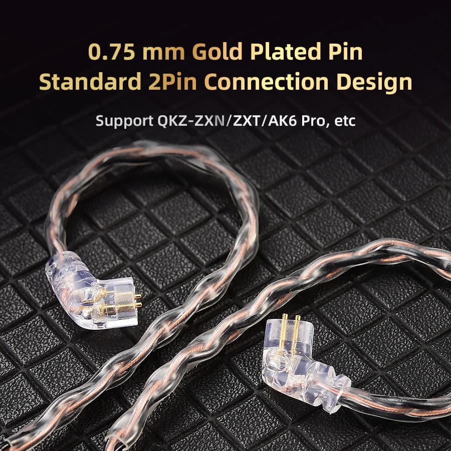 QKZ T1 200 Core 8 brins OFC cuivre argent plaqué écouteur câble de mise à niveau KZ C broche QDC bro