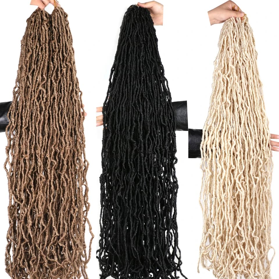 18 24 36 pouces 6 paquets nouveaux faux locs crochet cheveux meche faux locs crochet tresse doux loc
