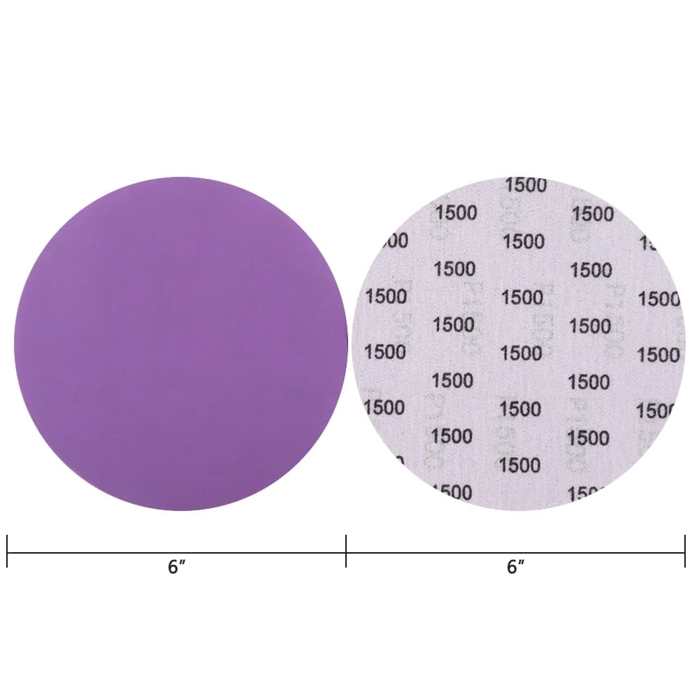 Disques de ponçage 6 pouces crochet et boucle 60-10000 grain papier de verre 150 mm pour ponceuse or