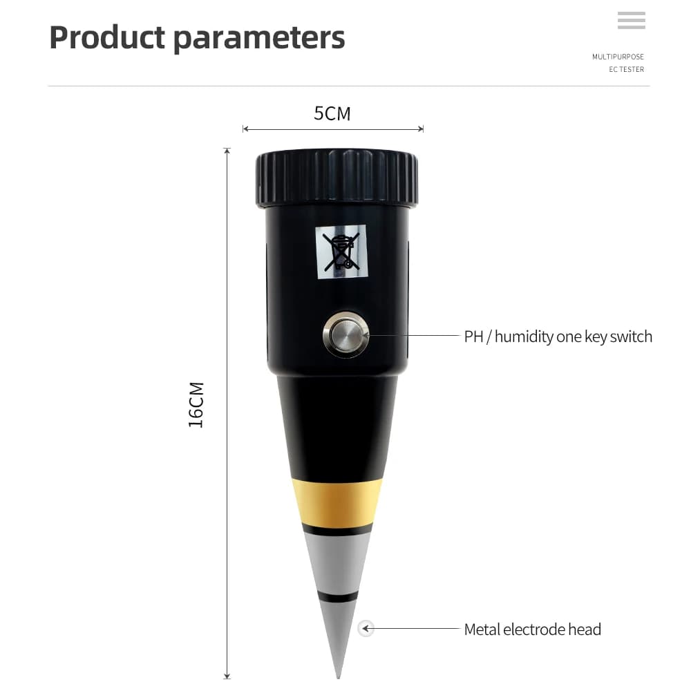 Testeur d'humidité du sol 2 en 1 /4 en 1, testeur d'acidité et d'humidité du sol, sonde à capteur mé