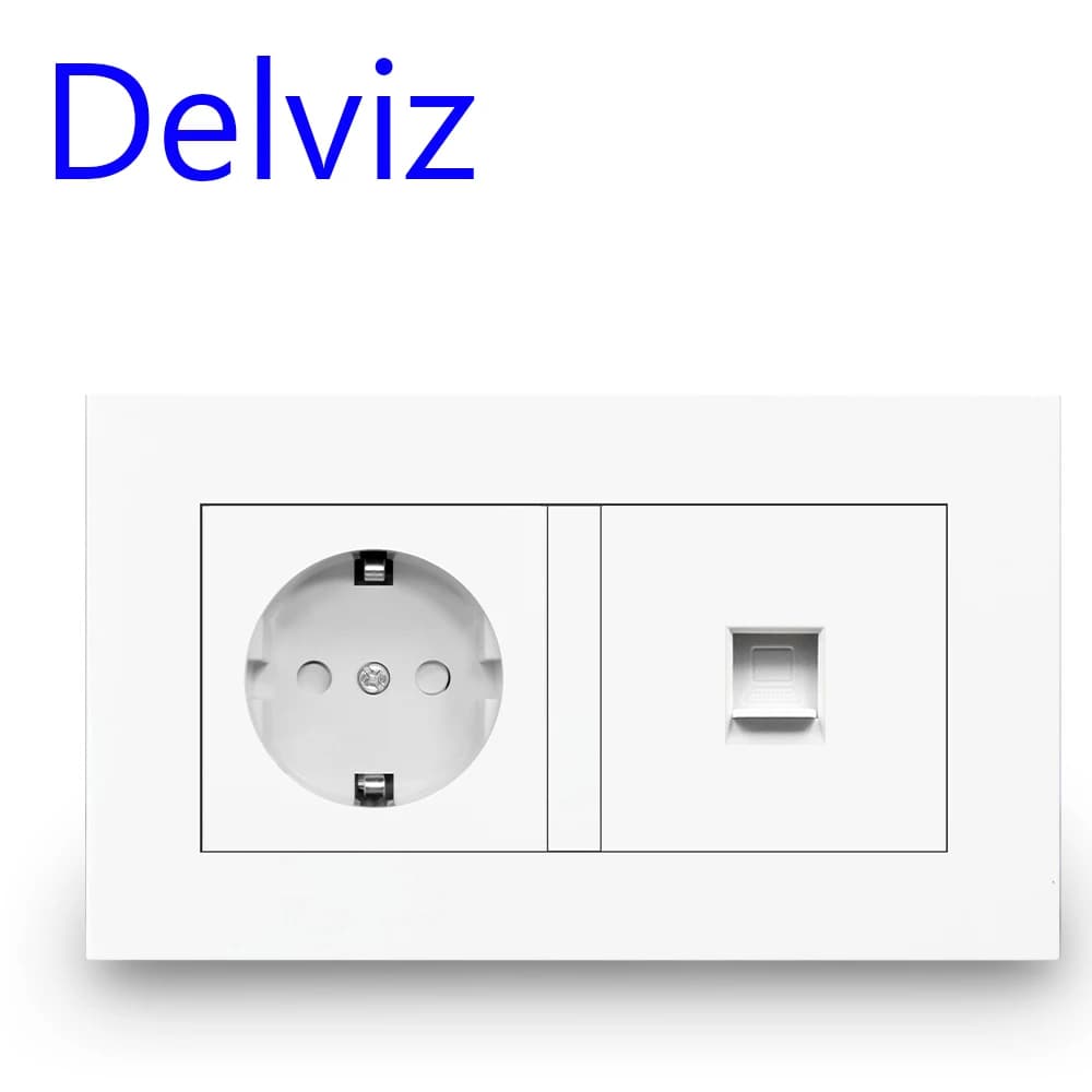 Delviz RJ45 prise murale d'ordinateur, prise de connexion d'ordinateur, câble de connecteur CAT5E pr