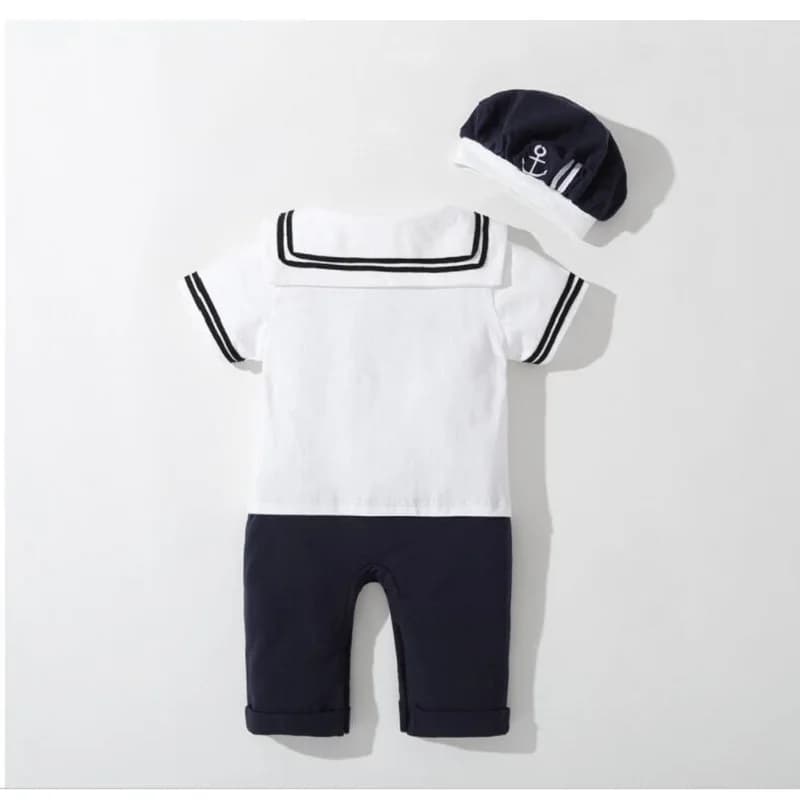Vêtements d'été pour bébés garçons et filles, barboteuse marine, combinaison de marin pour nouveau-n