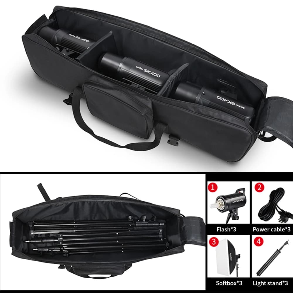Soonpho sac de transport photographique pour Flash LED lumière vidéo trépied support de lumière sac 