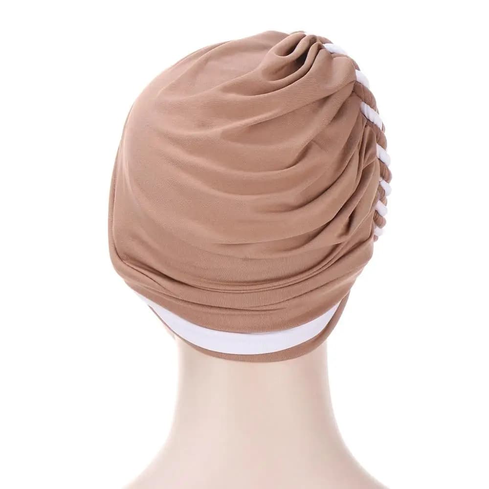 2026 Turban Indien Bicolore Tendance, Foulard Arabe Prêt-à-porter, Chapeau Hijab, Coiffe Musulmane, 