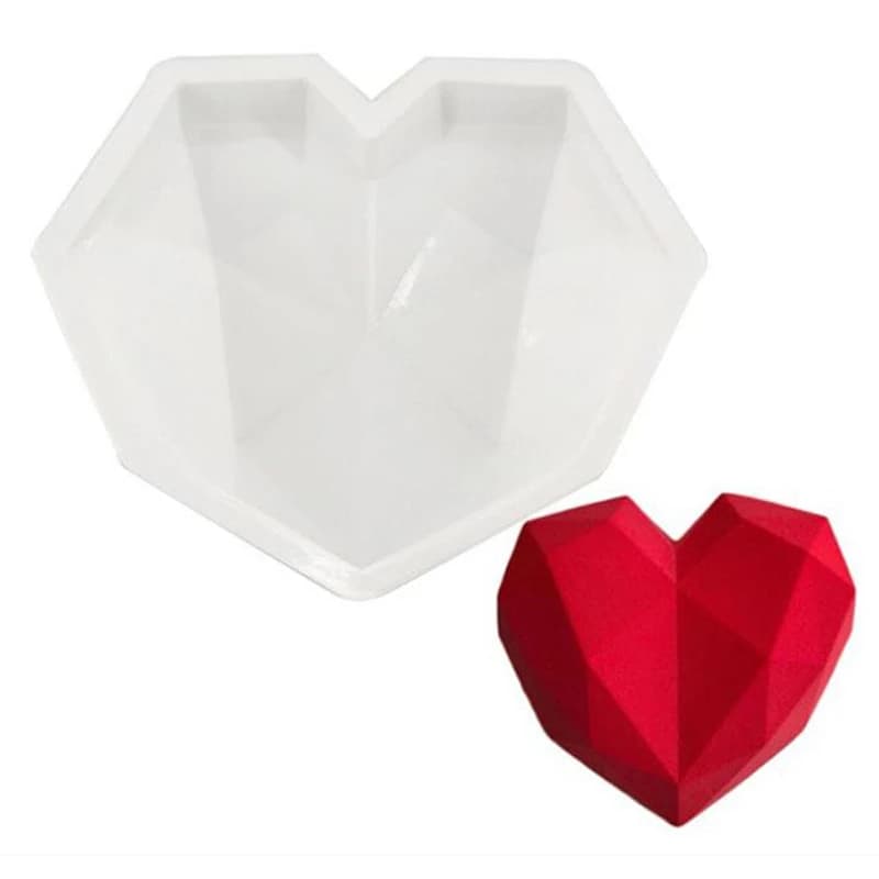 Grand diamant coeur Silicone moule grand amour coeur gâteau Fondant bricolage moule gâteaux Mousse c