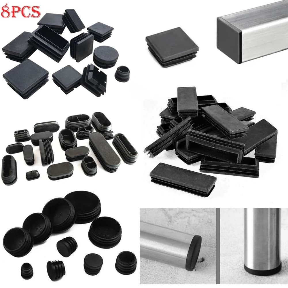 Inserts de tubes carrés et rectangulaires, embouts d'obturation, bouchons olivariens ronds, couvre-p