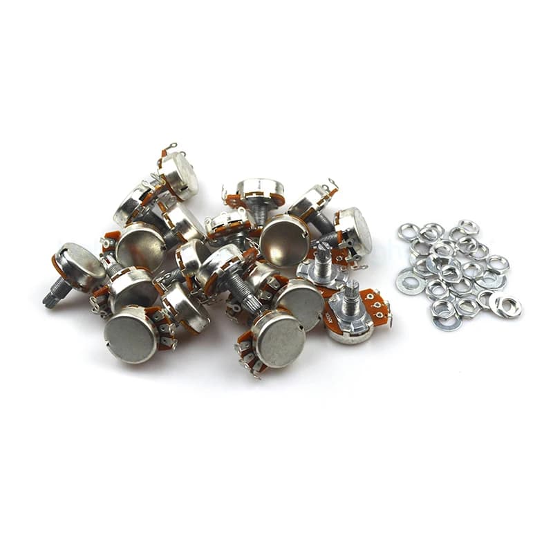2 pièces A500K/B500K guitare électrique 15mm 18mm arbre fendu potentiomètre conique linéaire Volume 