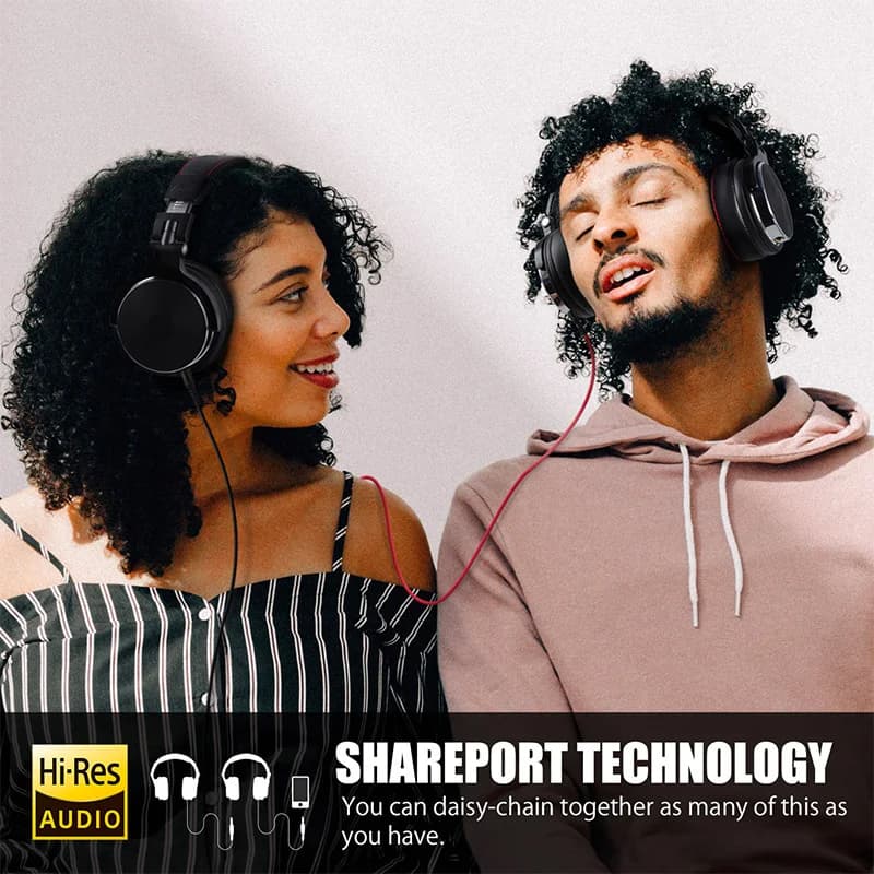 Oneodio ecouteurs avec fil Casque de studio hi-fi professionnel pour DJ avec micro, pour téléphone e