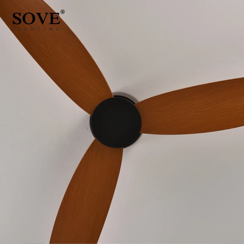 SOVE moderne noir blanc bas plancher moteur à courant continu 30W ventilateurs de plafond avec téléc