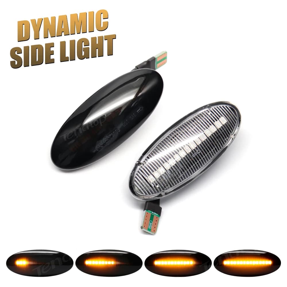 Clignotant ociamique LED pour Voiture, 2 Pièces, pour Nissan Juke F15 Micra K12 K13 Nissan Note E11