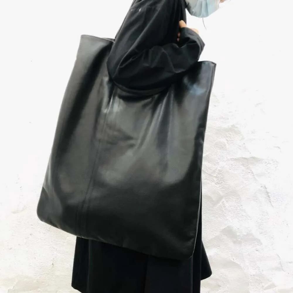 Grand sac en cuir véritable souple pour femme, fourre-tout décontracté, sac de voyage pour ordinateu