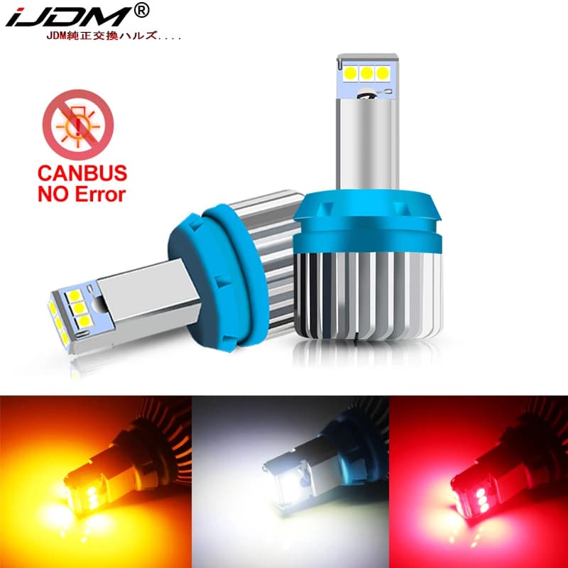 IJDM-Ampoule de voiture LED P21W, 1156, T20, W21/5W, 7443, P21/5W sous LM, W21W, 7440, BA15S, BAY15D