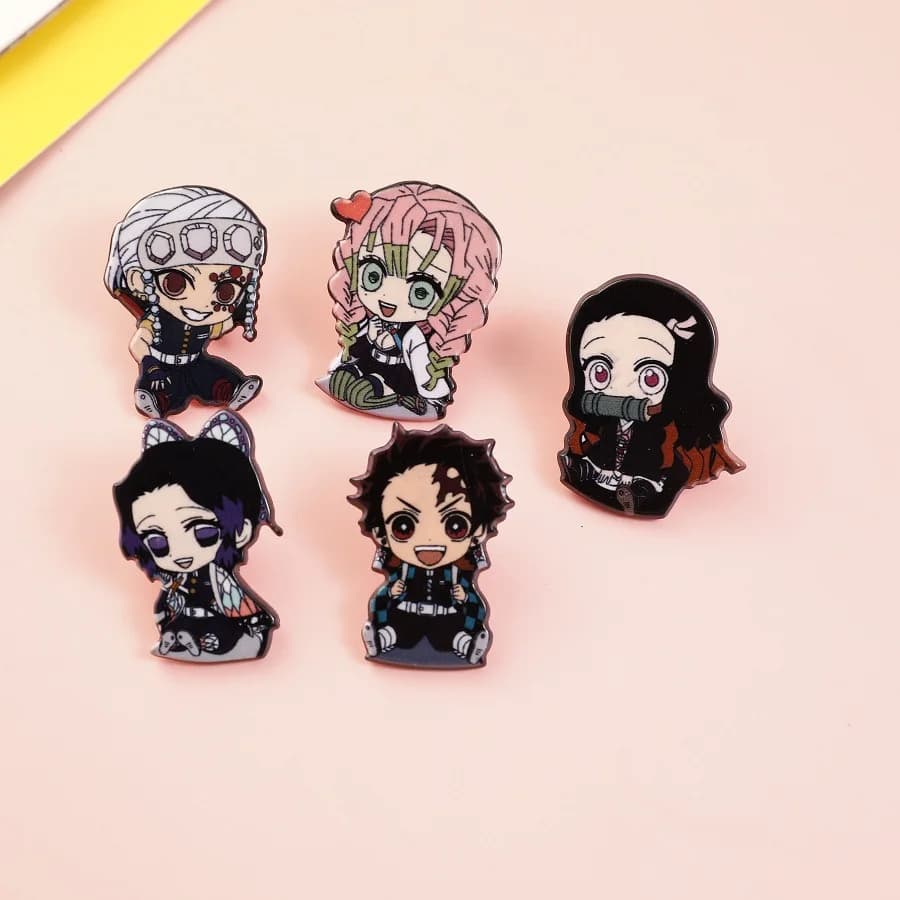 Broche de rôle de dessin animé Demon Slayer, en acrylique, épingles décoratives pour femmes et homme