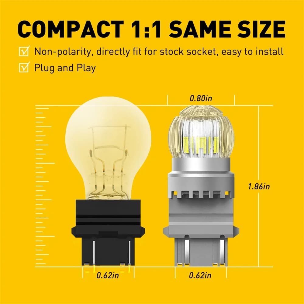 AUXITO – ampoule LED T25 3157 P27W P27/7W, lumière blanche rouge 3030SMD 3156, lumière pour frein de