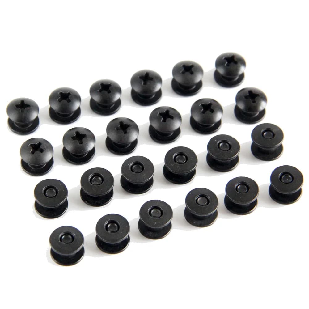 Jeu de Vis en Acier Noir pour Poteau Court Chicago, Tête Croisée, Parfait pour le Bricolage, Étuis/C