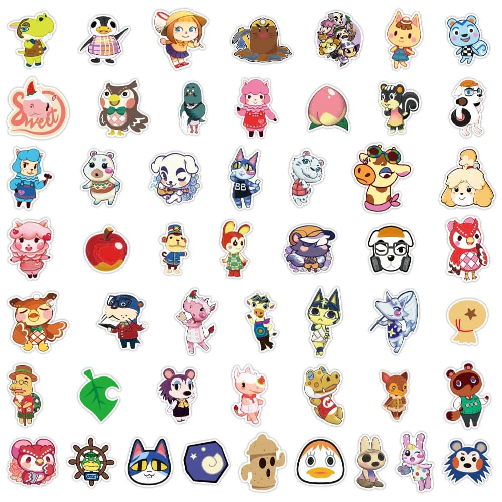 10/30/50/100 pièces jeu mignon Animal Crossing Graffiti autocollants dessin animé décalcomanies Scra
