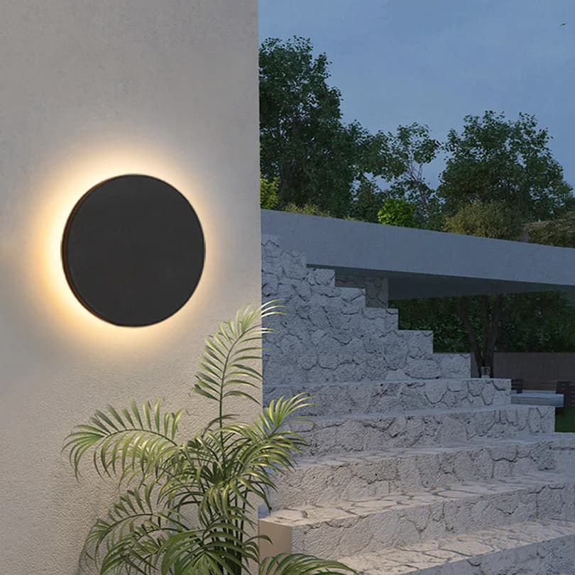 Moderne IP65 étanche extérieur mur LED lampe en aluminium rond carré applique murale jardin porche a