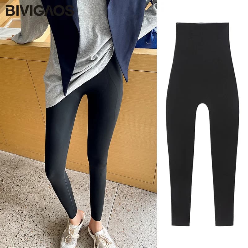 BIVIGAOS – legging moulant magique pour femme, Corset taille haute, Push-Up, sans couture, noir, Spo