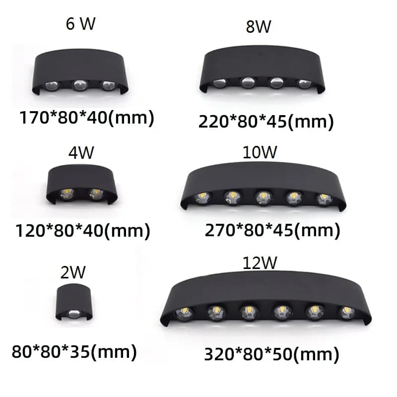 Applique murale LED étanche, applique murale extérieure, porche/jardin/chambre à coucher, intérieur 