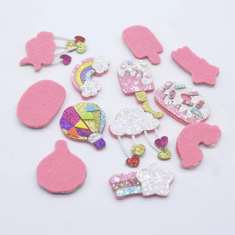 12 pièces météore arc-en-ciel crème glacée beignet nuage ballon à Air chaud Applique pour bricolage 