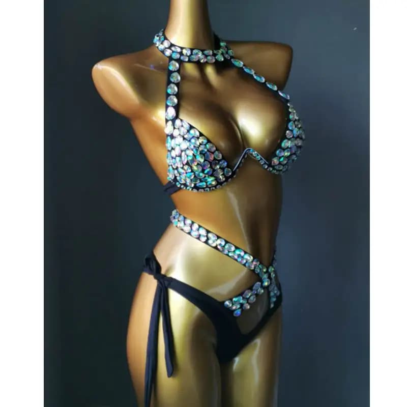 Ensemble de bikini en cristal de diamant pour femmes, costume de vacances Vénus, maillot de bain Bli