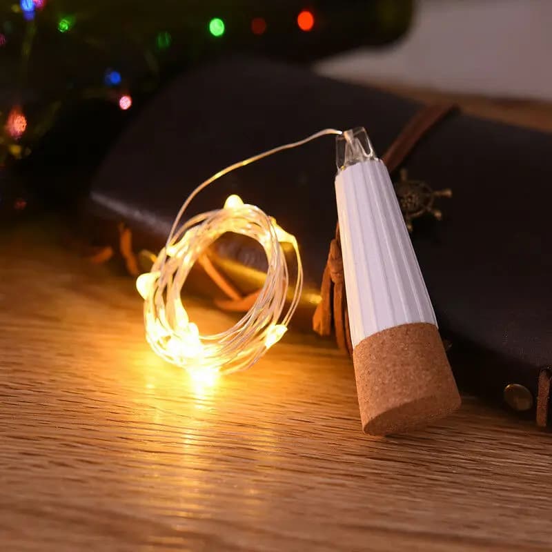2m 20 LED bouteille de liège fée lumière USB Rechargeable décoration intérieure chaîne lampe pour Ba