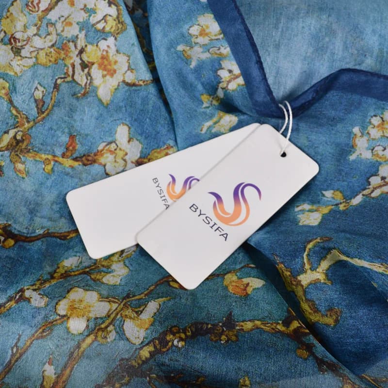 BYSIFA – foulard en soie ultraléger pour femme, écharpe longue de marque, nouveau Design, motif dent