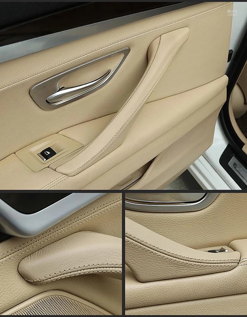 LHD RHD – ensemble de poignées de traction en cuir pour porte intérieure de passager, pour BMW série