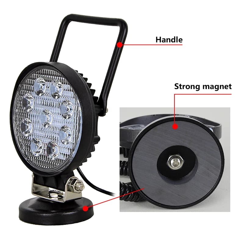 Auxtings 4 pouces 4 ''Portable 27W 42W projecteur Base magnétique Led lampe de travail voiture camio