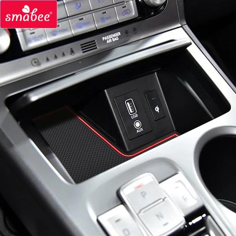 Tapis antidérapant Smabee LHD pour fentes de porte et porte-gobelets de voiture électrique Hyundai K