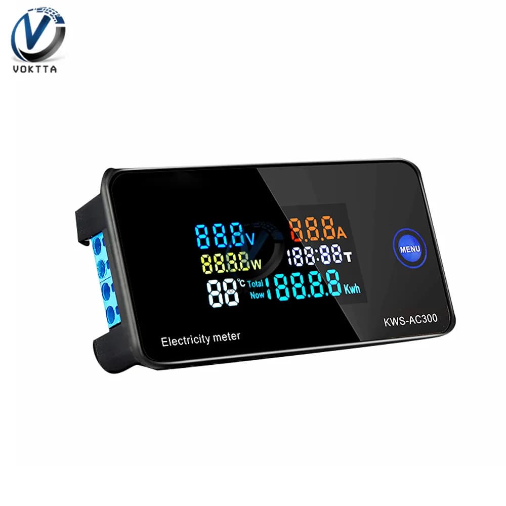 Wattmètre de panneau numérique LCD, compteur d'énergie, voltmètre de tension, ampèremètre de courant