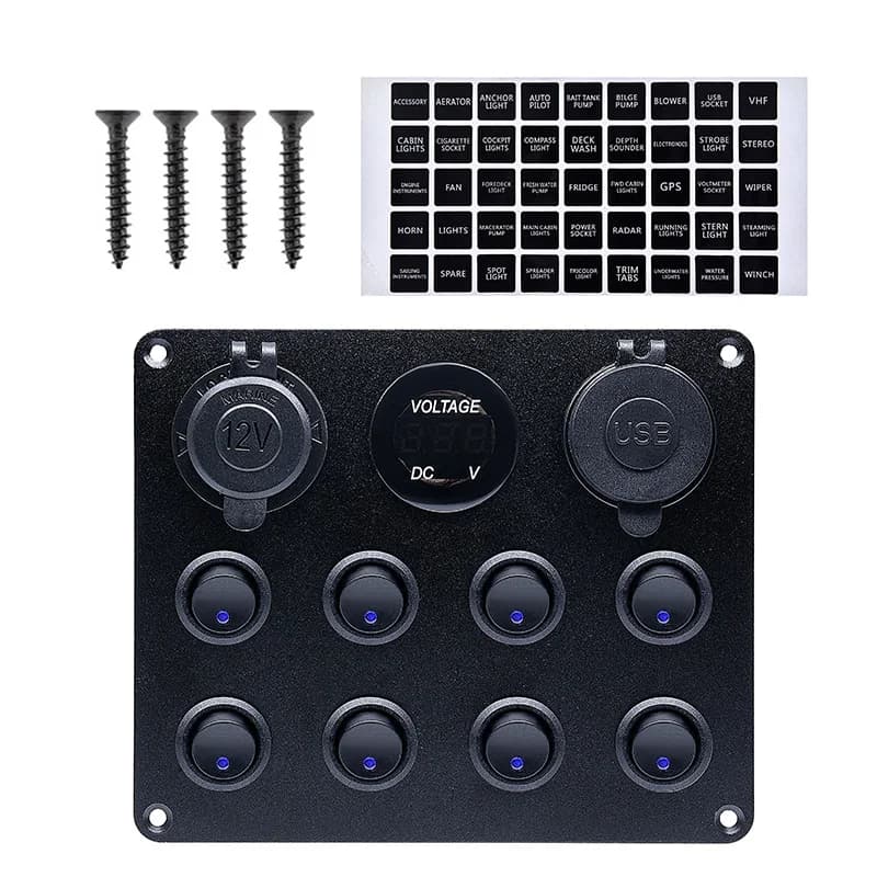 Panneau d'interrupteur à bascule, 5 boutons, 8 boutons, commande Usb pour voiture, camion, bateau ma