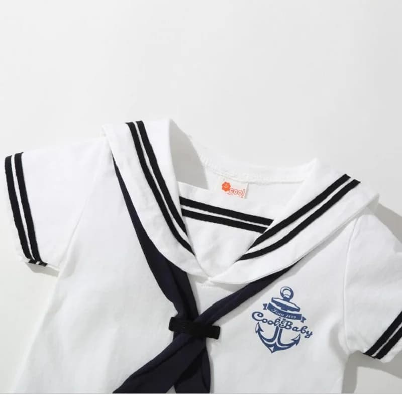 Vêtements d'été pour bébés garçons et filles, barboteuse marine, combinaison de marin pour nouveau-n