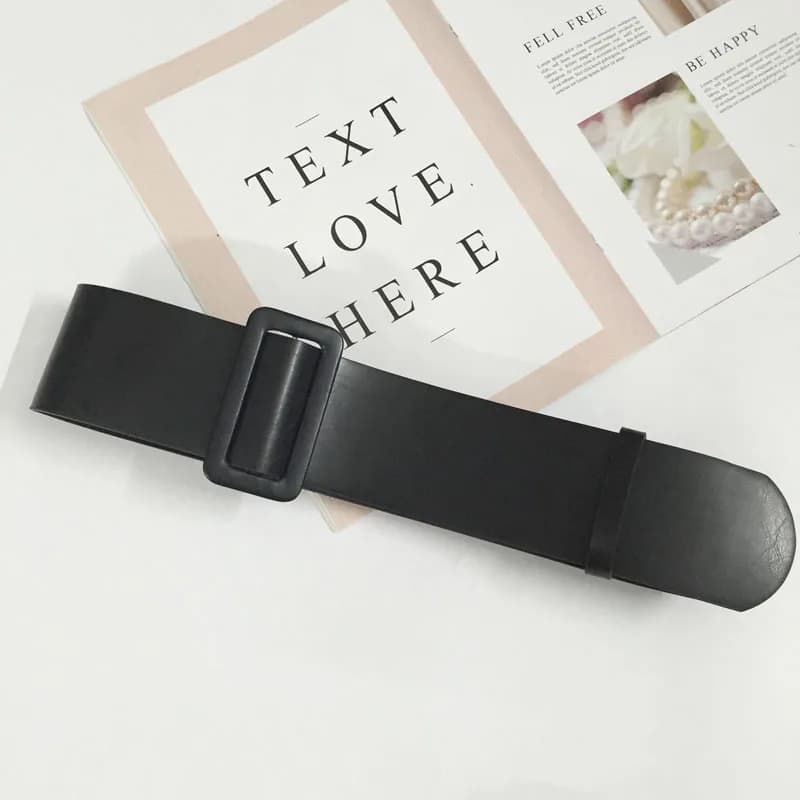Ceinture en cuir blanc pour femme, large, ronde, carrée, cool, qualité supérieure, jeans féminins, e