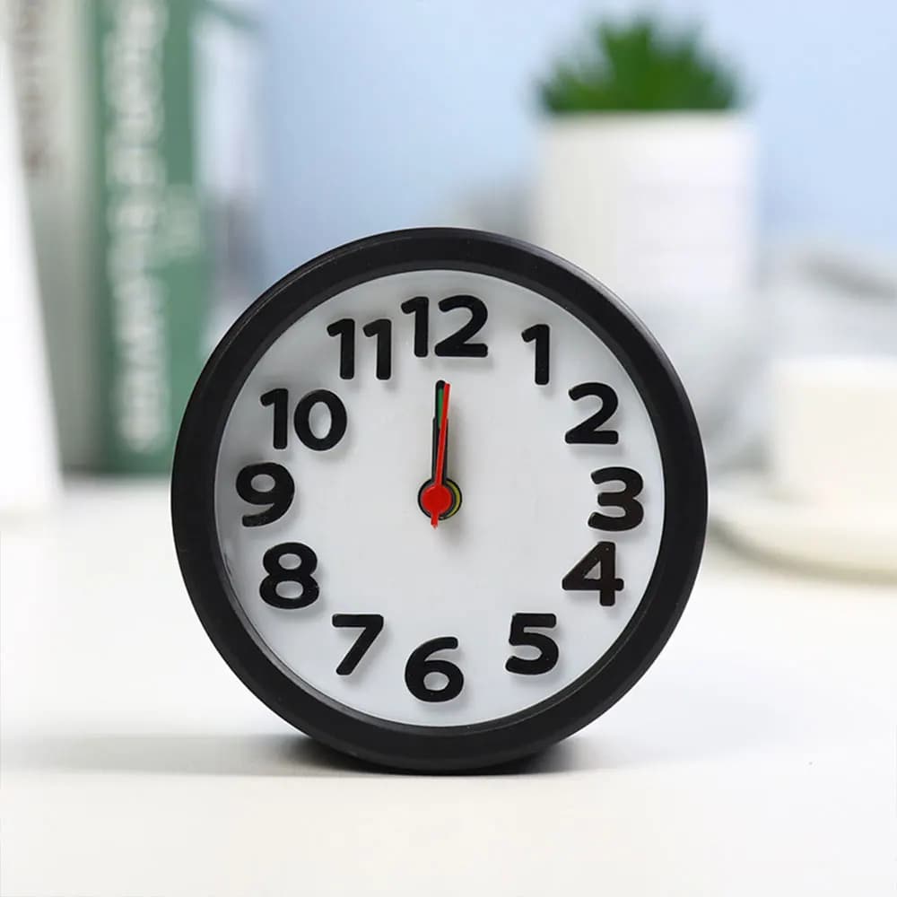 Réveil simple rond et carré pour la décoration de la maison, petit réveil pour chambre à coucher, bu