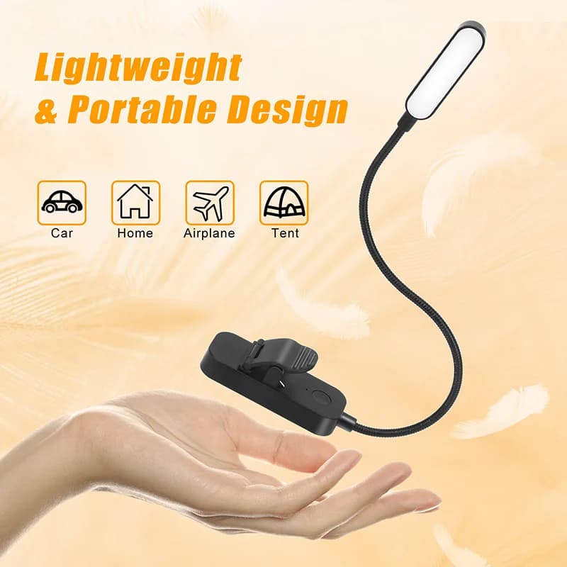 Lampe de livre ambre Mini USB Led Rechargeable Flexible veilleuse lampe de bureau à clipser lampe de