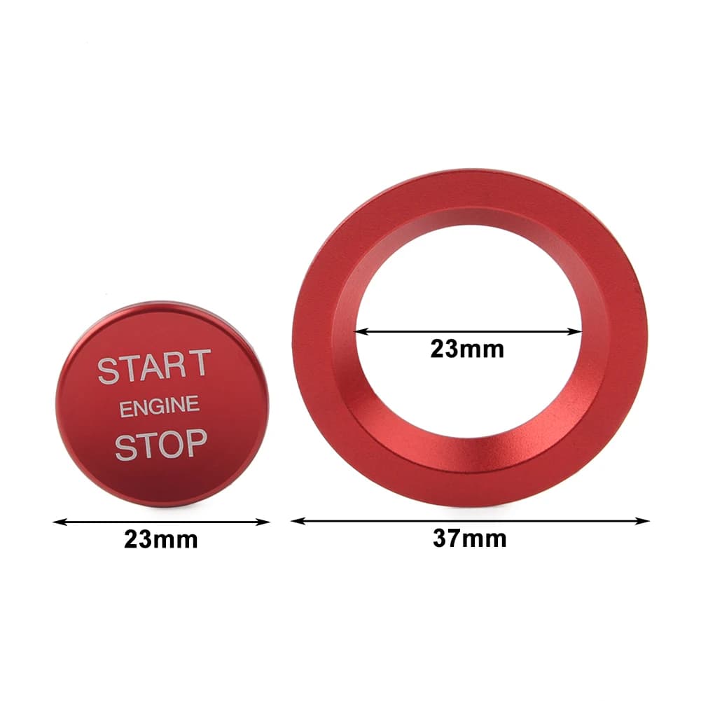 Bouton de démarrage du moteur sans clé de voiture CNC avec décoration d'anneau pour guitXF, XJ, F-Pa