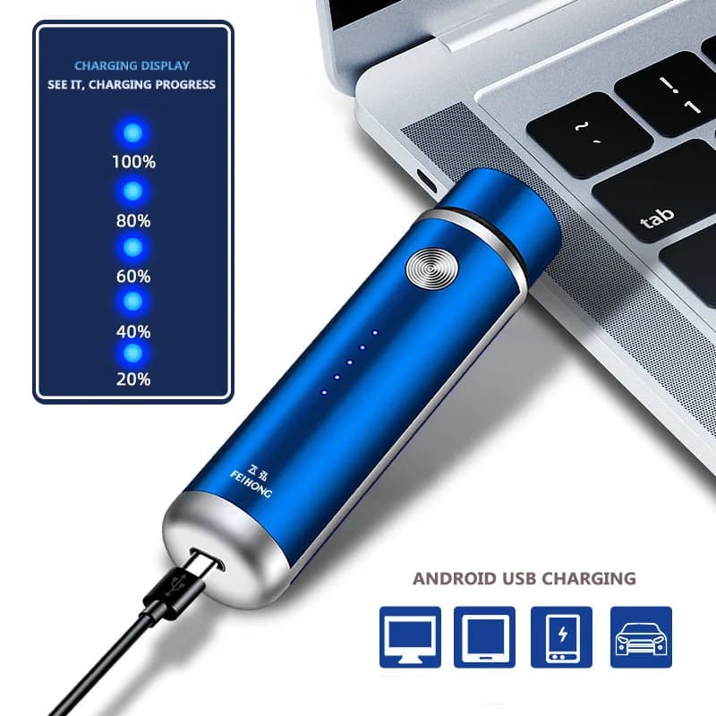 Mini rasoir électrique pour hommes, rasoir électrique Portable, couteau à barbe, chargeur USB, rasoi