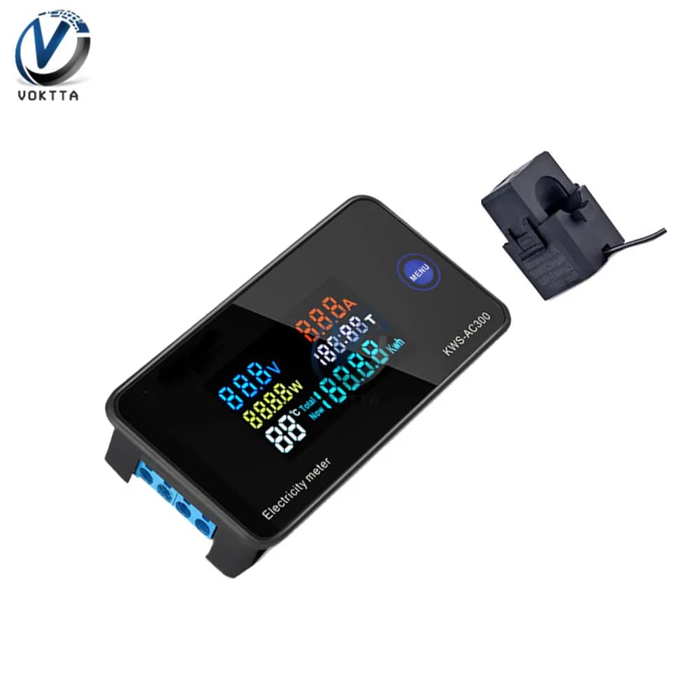 Wattmètre de panneau numérique LCD, compteur d'énergie, voltmètre de tension, ampèremètre de courant